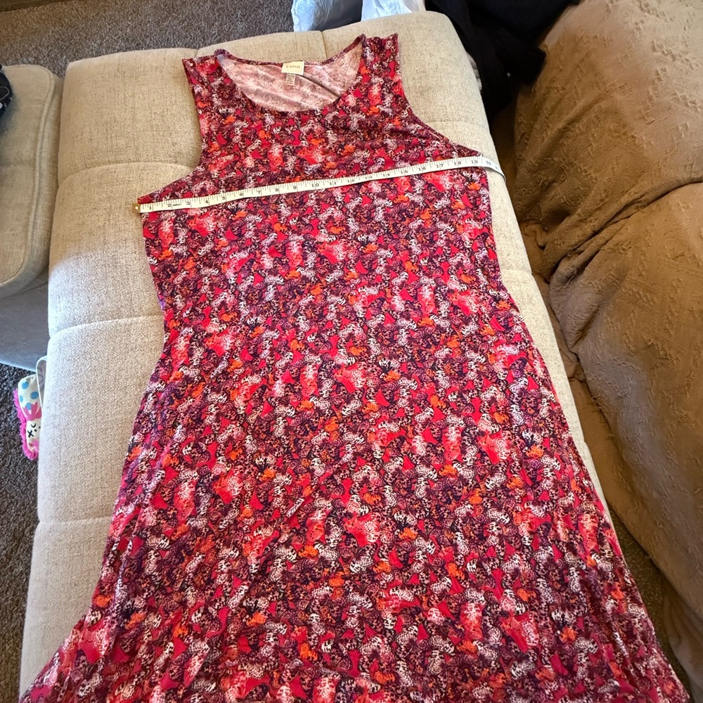Cupio Pink Orange and White Patterned Dress